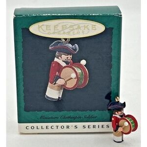 2 Hallmark Mini Clothespin Soldier Keepsake Ornament NIB